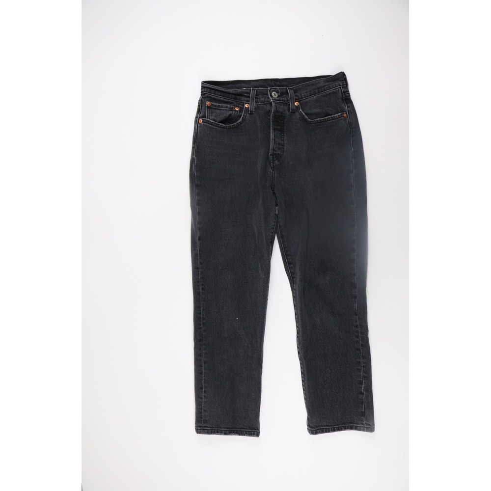 Levi's Jeans 501 Original Straight Leg Black Faded Denim 27 Excellent